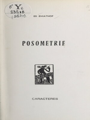 cover image of Posométrie